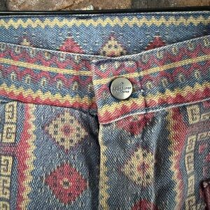 🌵 Seafarer Intuit Aztec Print Colorblock Flare Pants